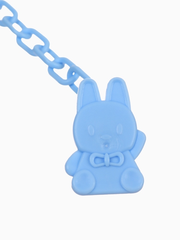 Пустышка классическая, с держателем, +0мес., цвет голубой