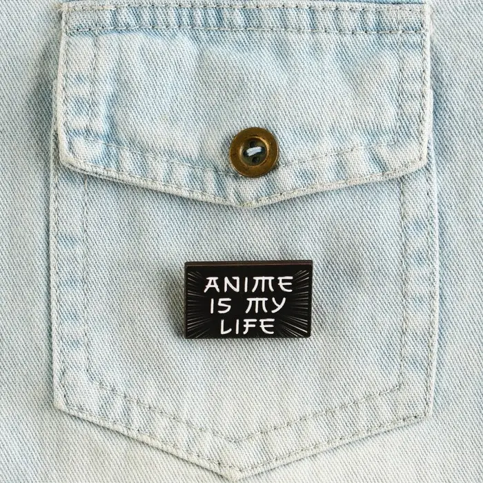 Значок деревянный Anime is my life, аниме, 3.3&times;2 см