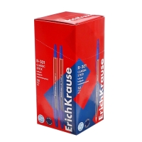 Ручка шариковая ErichKrause R-301 Classic Stick, узел 1.0 мм, чернила синие, длина линии письма 2000 метров, штрихкод на ручке