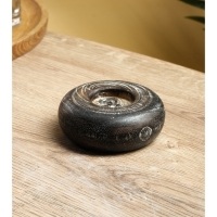 Подсвечник из дерева Джати, d 3 см, 10х10х3 см,  цв. темно-коричневый