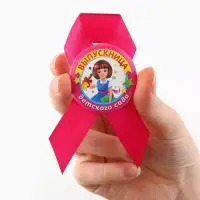 Значок с лентой "Выпускница детского сада", диам 4,5 см, набор 5 шт