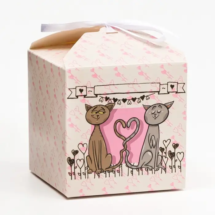 Коробка складная квадратная &laquo;От всей души&raquo;, 10&times;10&times;10 см