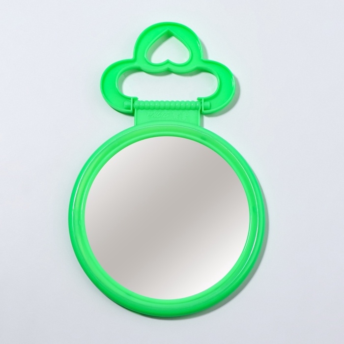 Зеркало настольное - подвесное &laquo;Круг&raquo;, d зеркальной поверхности 9,5 см, цвет зелёный