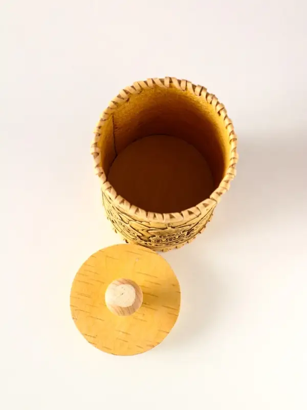 Туес "Россия", D8,5смхH(с хватком)17см, береста