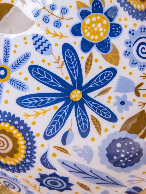 Салатник "Васильки" дерево манго 20х20х8 см