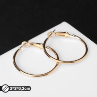 Серьги-кольца &laquo;Классика&raquo; d=3 см, цвет золото