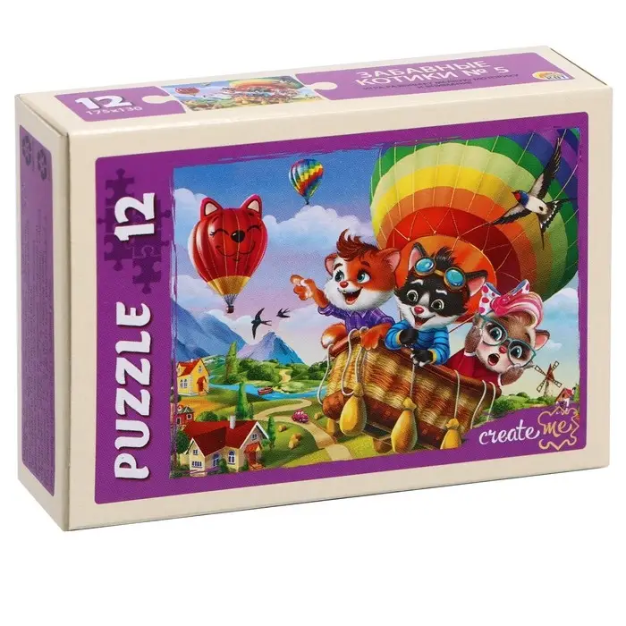Пазлы &laquo;Забавные котики №5&raquo;, 12 элементов