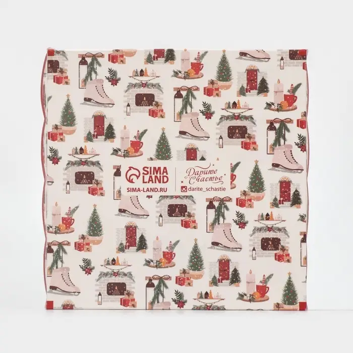 Коробка для кондитерских изделий с PVC крышкой &laquo;Зимние каникулы&raquo;, 13 х 13 х 3 см