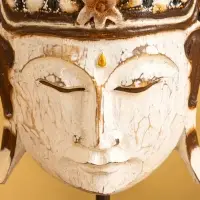 Сувенир &laquo;Голова Будды&raquo;, 10&times;16&times;27 см, дерево, белый