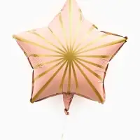 Воздушный шар фольгированный 18" звезда "Грани" цвет розовый сатин, набор 5 штук