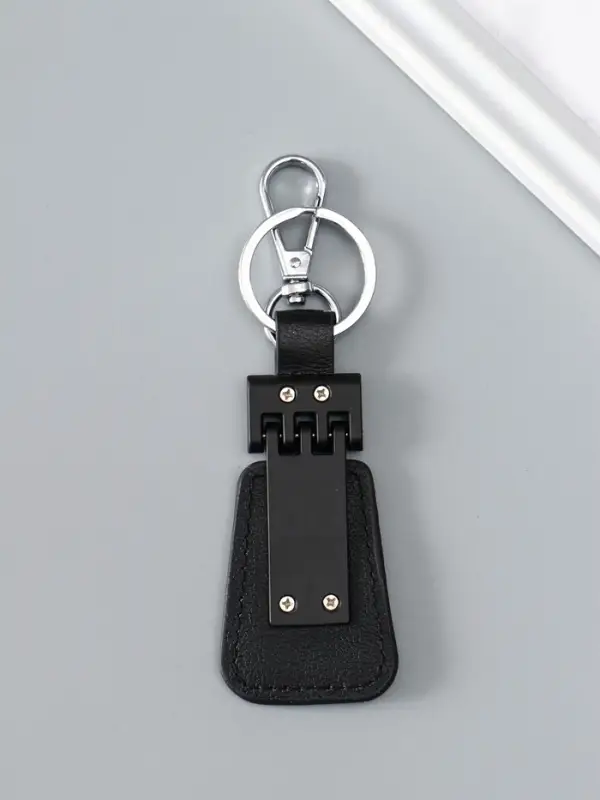 Брелок под нанесение кожзам, металл размер окна 3,7х1,7 см, чёрный матовый 13х4х0,7 см