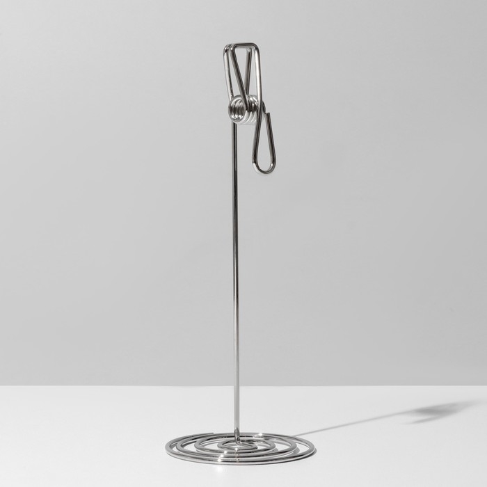 Ценникодержатель с зажимом &laquo;Прищепка&raquo;, 5,5&times;5,5&times;15 см, цвет серебро