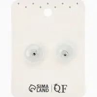 Серьги со стразами "Прямоугольник" 30*9мм, цвет белый в серебре