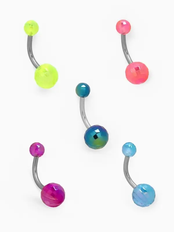 Пирсинг в пупок &laquo;Банан&raquo;, штанга L=2.3 см, МИКС в серебре