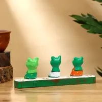Сувенир "Лягушата на скамейке" дерево 18х4х7 см