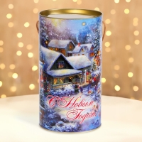 Новый год. Подарочная коробка, тубус &laquo;Дедушка Мороз&raquo; 120х220мм.