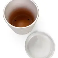 Горшок цветочный с поддоном 2,6 л, d18/h16 см белый керамика, "Венера" (М)