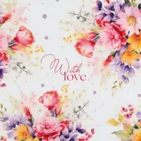 Бумага упаковочная глянцевая &laquo;With love&raquo;, 70 х 100 см