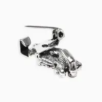 Зажим для кардигана "Ажур", х, цвет серый в чернёном серебре