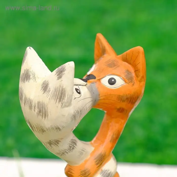 Сувенир дерево "Целующиеся коты" 26х5х14 см