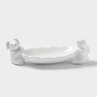 Блюдо Доляна &laquo;Зайки в золотом&raquo;, 21&times;8&times;6 см, цвет белый