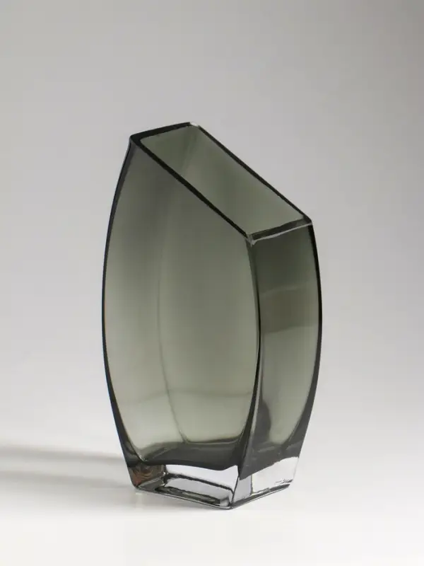 Ваза стекло настольная "Эйми" 20х11 см, серый
