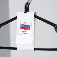 Набор вешалок антискользящих, металл с ПВХ покрытием, 41&times;20&times;0,3 см, 5 шт, цвет черный