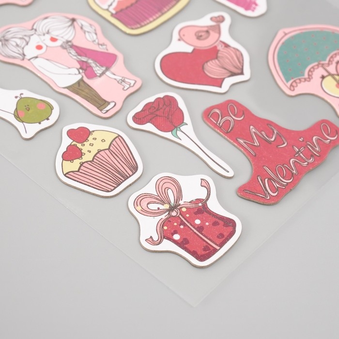 Наклейки для творчества "Любовь" набор 2 листа 22х12,5 см