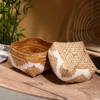 Корзинка плетеная "Манадо" бамбук 24х24х15 см, светлая