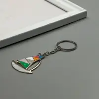 Брелок металл, эмаль "Парусник" 5х4х0,1 см