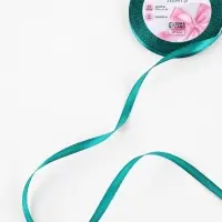 Лента атласная, 6 мм, 23&plusmn;1 м, зелёная №126