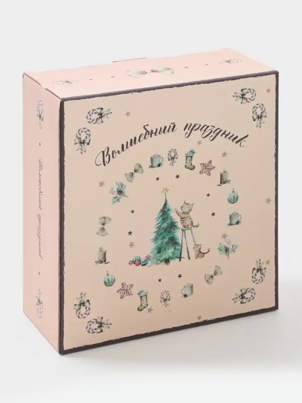 Блинница новогодняя Доляна &laquo;Волшебный праздник&raquo;, 23.5&times;9.7 см, доломит, белая