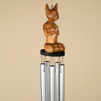 Музыка ветра "Кошка" дерево, алюминий 7х7х70 см