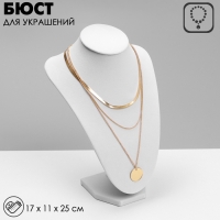 Бюст для украшений, 17 &times; 11 &times; 25 см, цвет белый