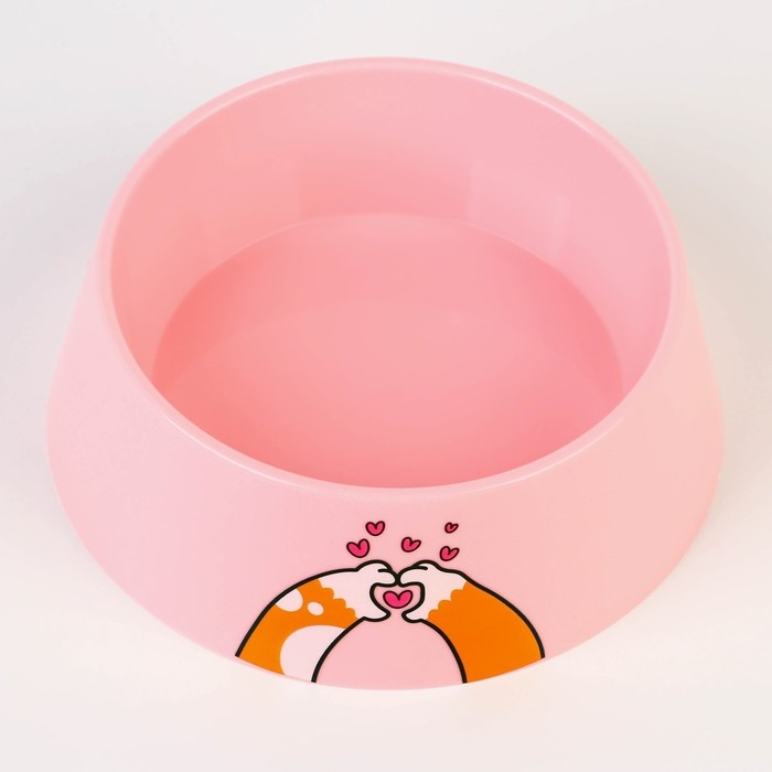Миска пластиковая &laquo;Сердце&raquo;, розовая, 300 мл