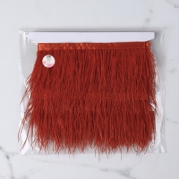 Тесьма с перьями страуса, 8-10 см, 5 &plusmn; 0,5 м, цвет алый