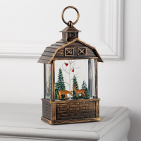 Светодиодная фигура &laquo;Олени в лесу&raquo; 14 &times; 24 &times; 8 см, пластик, батарейки ААх3 (не в комплекте), USB, свечение тёплое белое