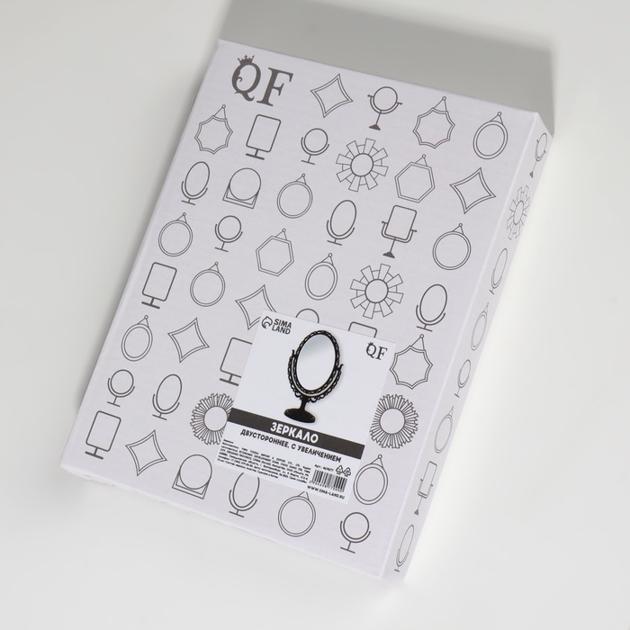 Зеркало настольное, двустороннее, с увеличением, зеркальная поверхность 11 &times; 15 см, цвет чёрный