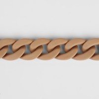 Цепочка для сумки, пластиковая, 17 &times; 23 мм, 120 см, цвет бежевый