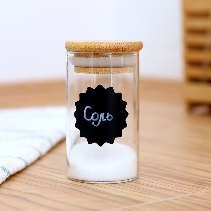 Наклейки водонепроницаемые, набор листов 5 шт., меловой маркер, диаметр 1 наклейки &mdash; 38 мм