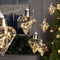 Гирлянда &laquo;Нить&raquo; 3 м с насадками &laquo;Лампочки кристалл&raquo;, IP20, прозрачная нить, 80 LED, свечение тёплое белое, 8 режимов, 220 В