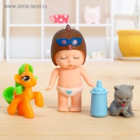 Пупс &laquo;Малышка&raquo; с питомцами, с аксессуарами, МИКС