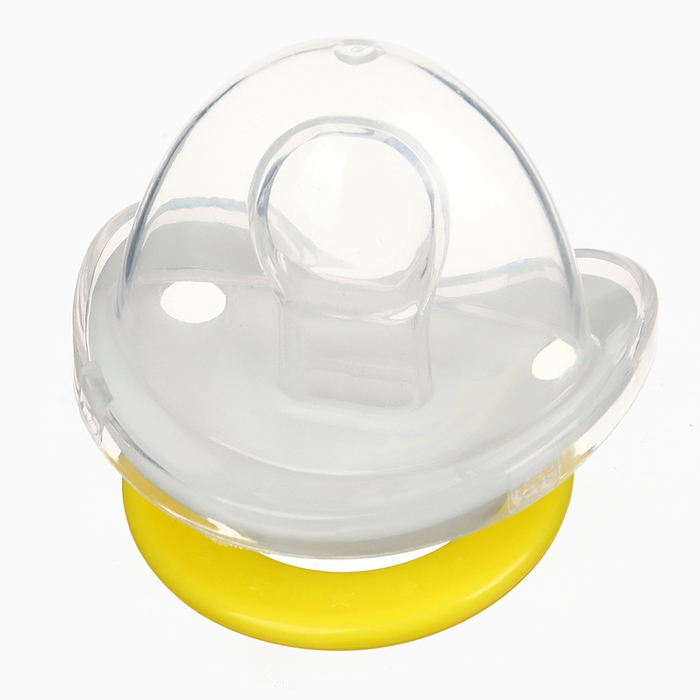 Набор: Соска - пустышка с держателем &laquo;Цветы&raquo;, ортодонтическая, +6 мес, цвет желтый