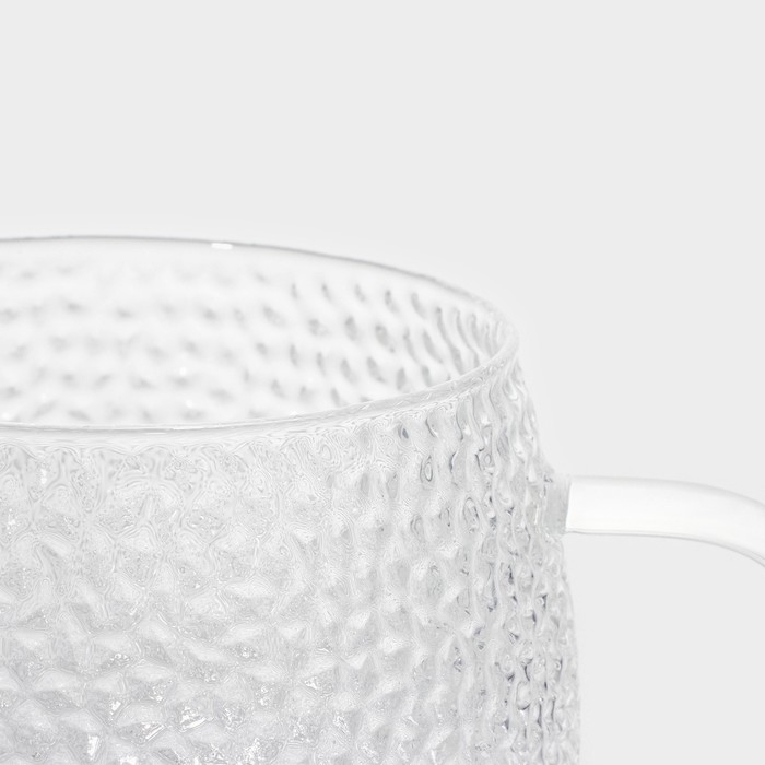 Кружка стеклянная для заваривания Magistro &laquo;Сара&raquo; с крышкой, 360 мл, 12&times;9&times;10,1 см, сито