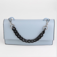 Цепочка для сумки, пластиковая, с карабинами, 23 &times; 17 мм, 30 см, цвет чёрный/серебряный