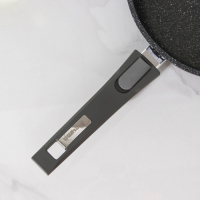 Сковорода &laquo;Гранит&raquo;, d=24 см, съёмная ручка, антипригарное покрытие, стеклянная крышка, цвет серый