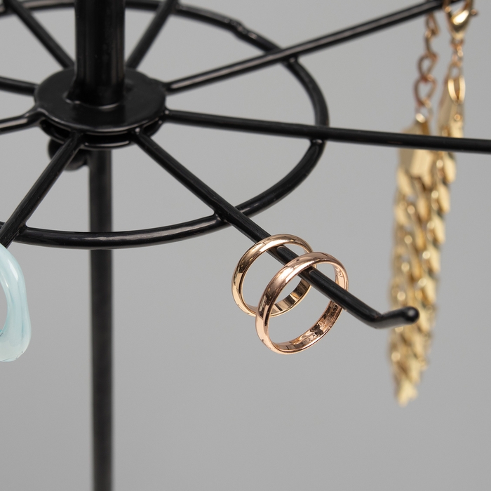 Вертушка, 2 яруса по 8 крючков, 21,5&times;21,5&times;41 см, цвет чёрный