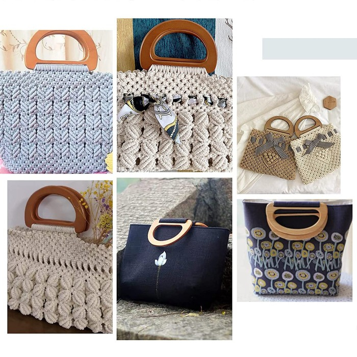 Ручки для сумки деревянные, 10 &times; 18 см, 2 шт, цвет бежевый