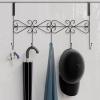 Вешалка на дверь на 5 крючков Доляна &laquo;Вензель&raquo;, 38&times;22,5&times;10 см, цвет чёрный