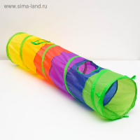 Туннель для кошек с игрушкой, 120 х 25 см, разноцветный